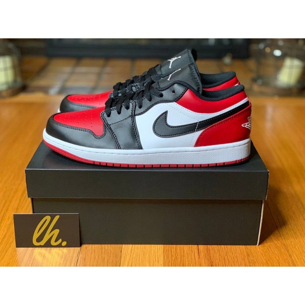 Size 9 Air Jordan 1 Low "Bred Toe"